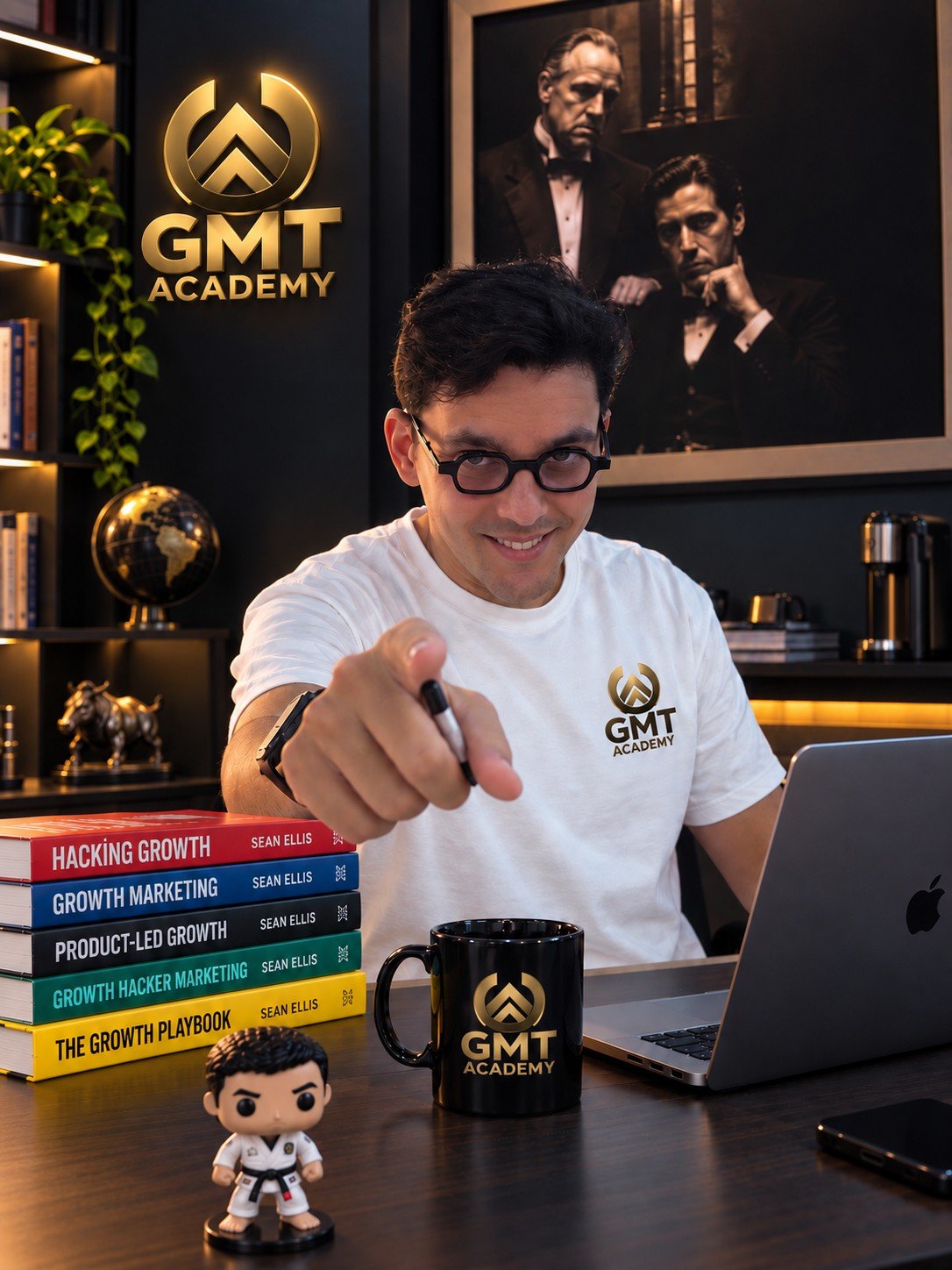 Girão, fundador da 99 Óticas e da GMT Academy, no escritório da GMT Academy